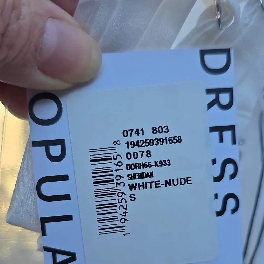 NWT $598 DRESS THE POPULATION SHERIDAN STRAPLESS GOWN DRESS IN WHITE & NUDE SZ S - Picture 10 of 11